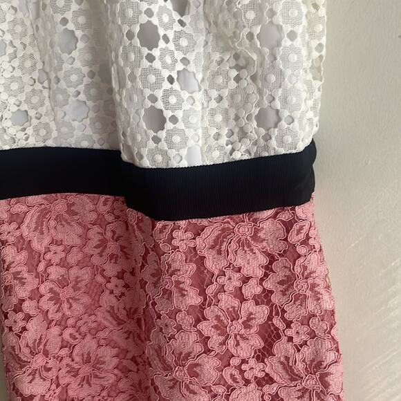 SANDRO PARIS Gab Floral-Lace Pattern Dress Pink White - Picture 10 of 16